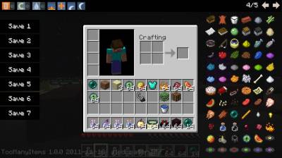 TooManyItems для MineCraft v1.0