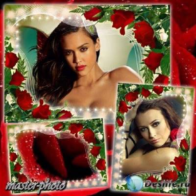 Цветочная рамка для фотошопа - Пламя любви